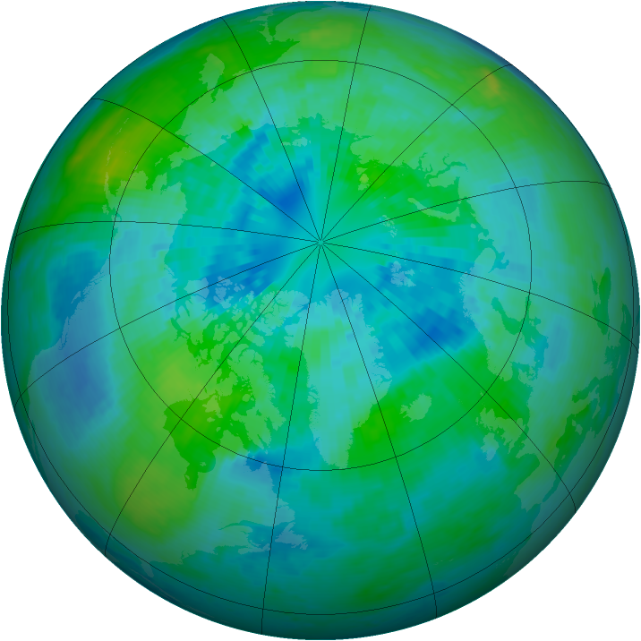 Arctic ozone map for 28 September 2003